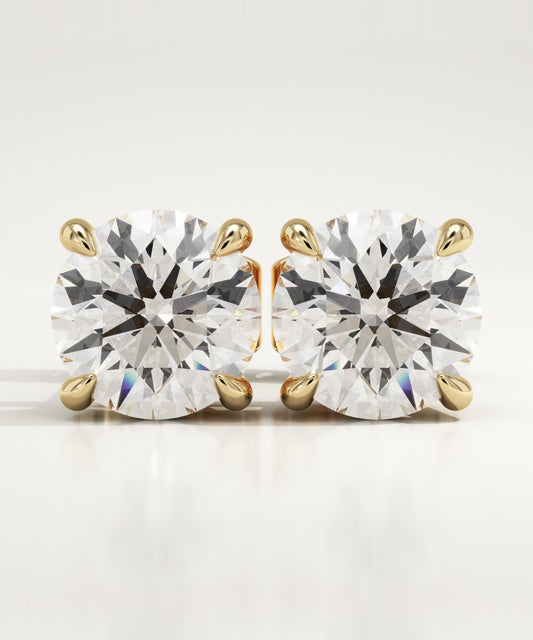 1 TCW Round Lab-Grown Diamond Stud Earrings