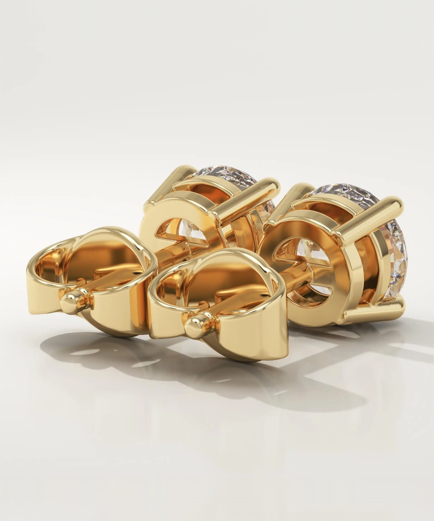 1 TCW Round Lab-Grown Diamond Stud Earrings