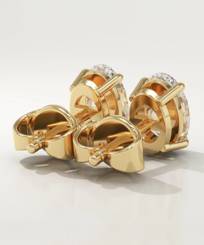1 TCW Oval Lab-Grown Diamond Stud Earrings