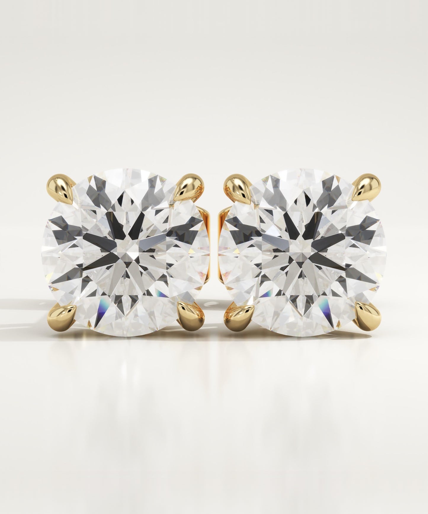 1 TCW Round Lab-Grown Diamond Stud Earrings