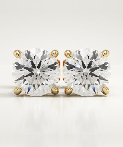 1 TCW Round Lab-Grown Diamond Stud Earrings