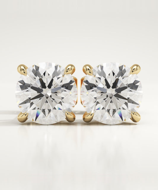 1 TCW Round Lab-Grown Diamond Stud Earrings