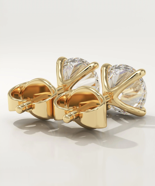 1 TCW Round Lab-Grown Diamond Stud Earrings