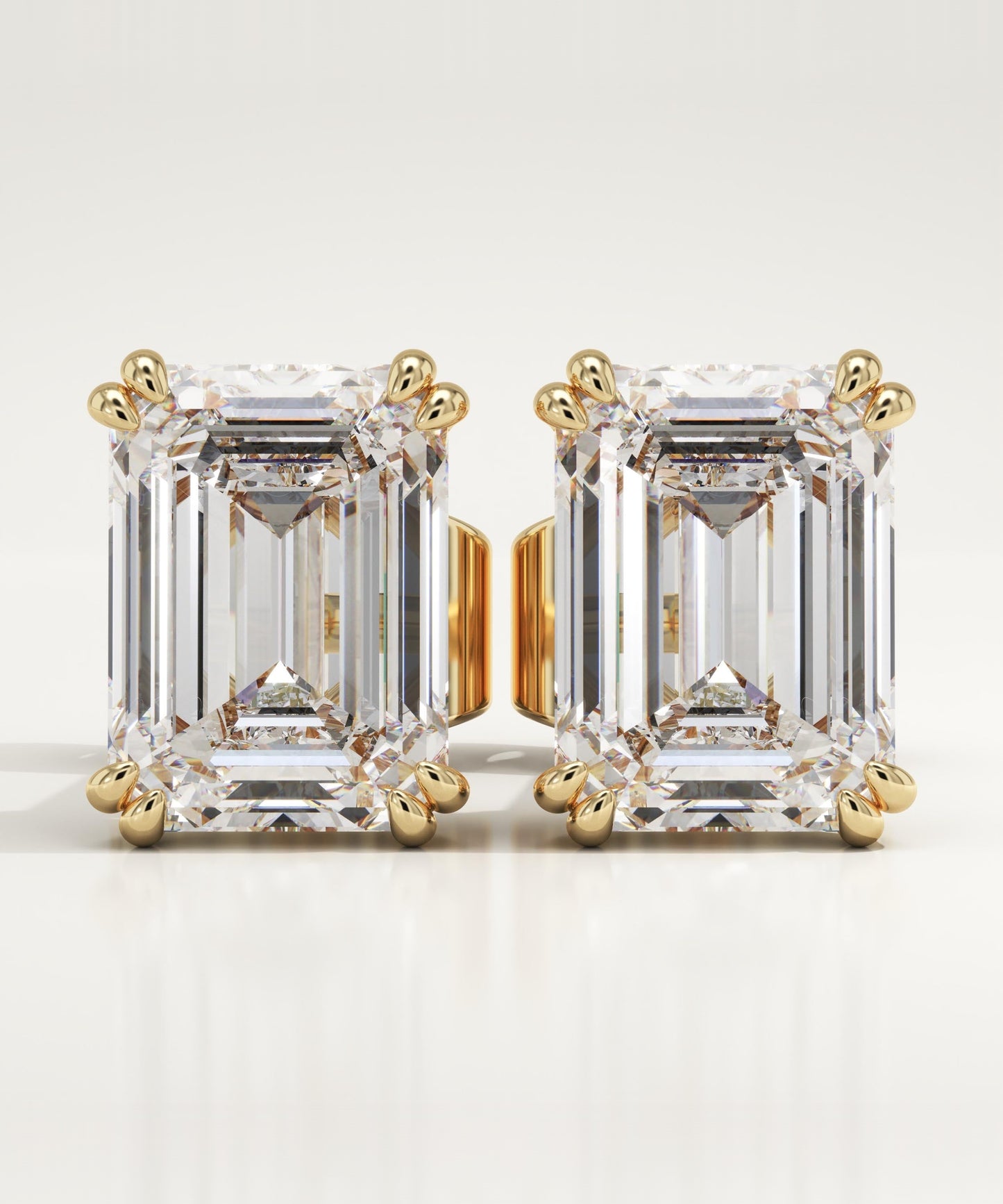 1 TCW Emerald Lab-Grown Diamond Stud Earrings