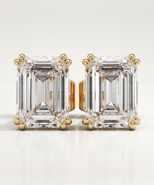 1 TCW Emerald Lab-Grown Diamond Stud Earrings