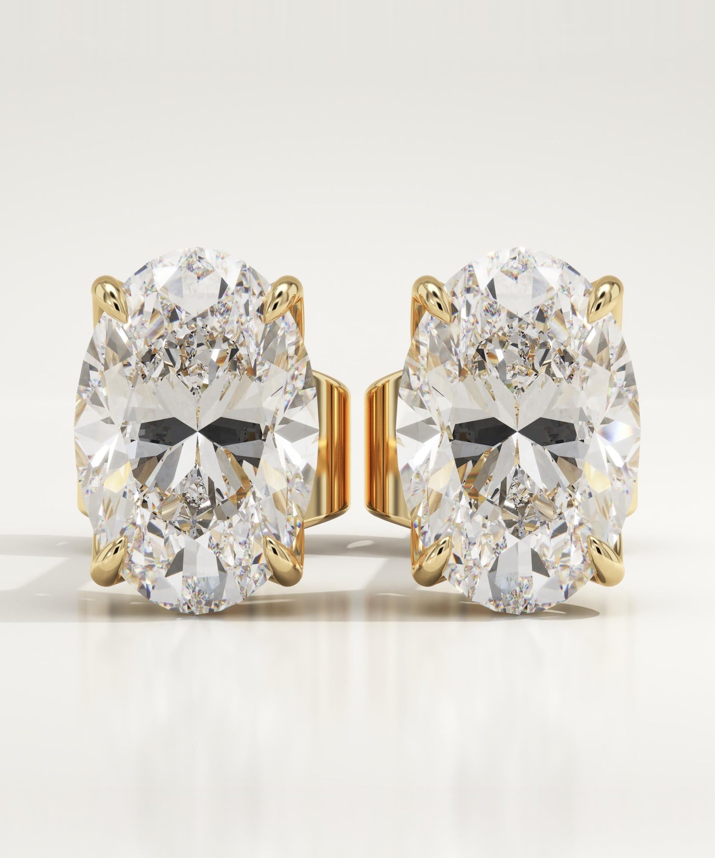 1 TCW Oval Lab-Grown Diamond Stud Earrings