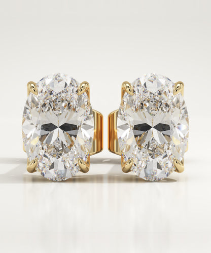 1 TCW Oval Lab-Grown Diamond Stud Earrings