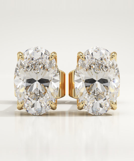 1 TCW Oval Lab-Grown Diamond Stud Earrings