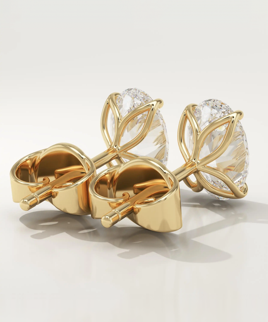 1 TCW Oval Lab-Grown Diamond Stud Earrings
