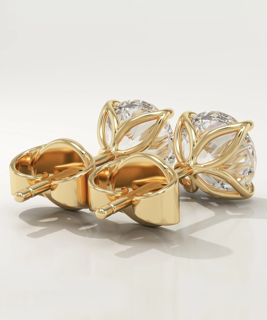 1 TCW Round Lab-Grown Diamond Stud Earrings