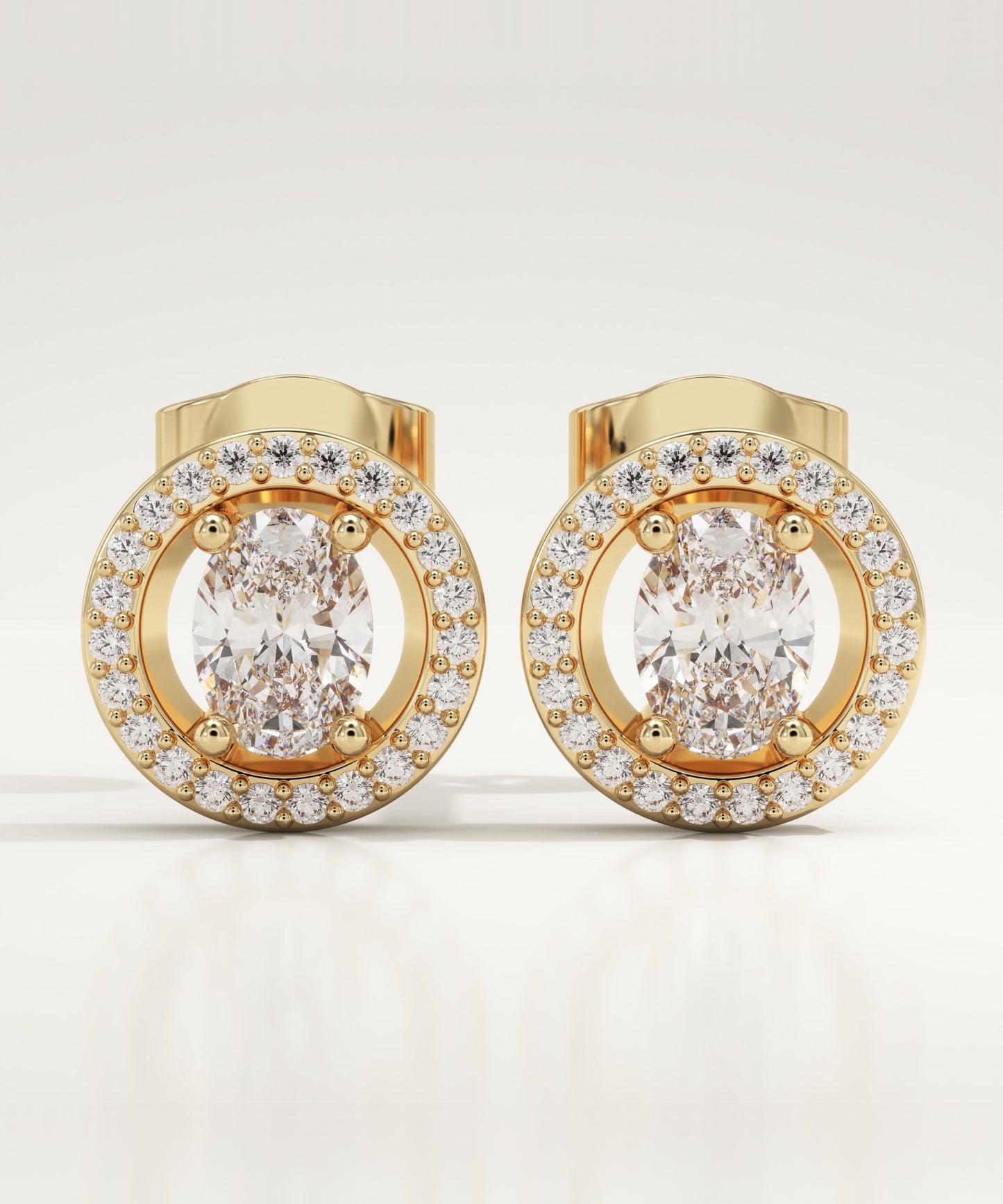 1.62 TCW Oval & Round Lab-Grown Diamond Stud Earrings