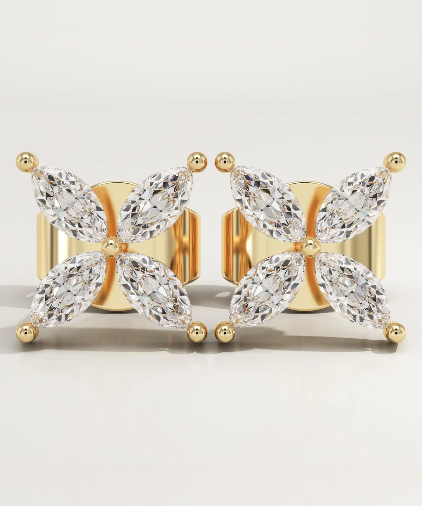 1.41 TCW Marquise Lab-Grown Diamond Flower Stud Earrings