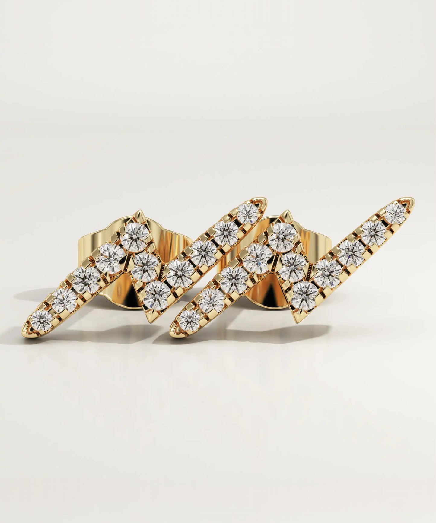 0.56 TCW Round Lab-Grown Diamond Lightning Stud Earrings