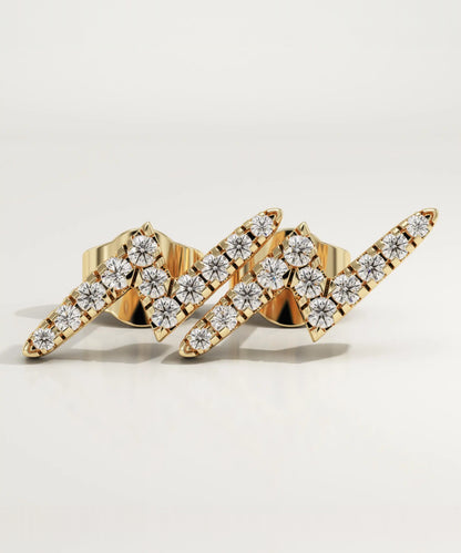 0.56 TCW Round Lab-Grown Diamond Lightning Stud Earrings