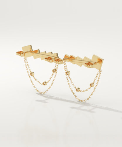 0.42 TCW Round & Baguette Lab-Grown Diamond Dangle Earrings