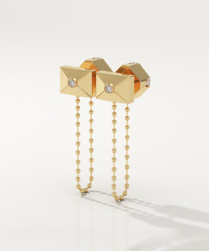 1.44 TCW Round & Asscher Lab-Grown Diamond Drop Earrings