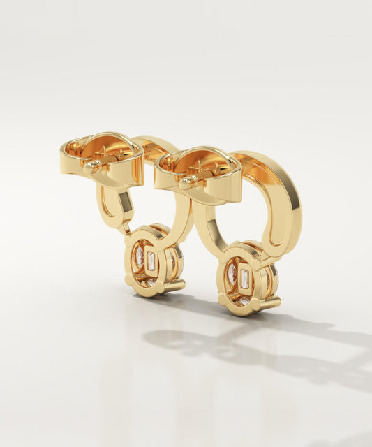 0.20 TCW Marquise & Baguette Lab-Grown Diamond Drop Earrings