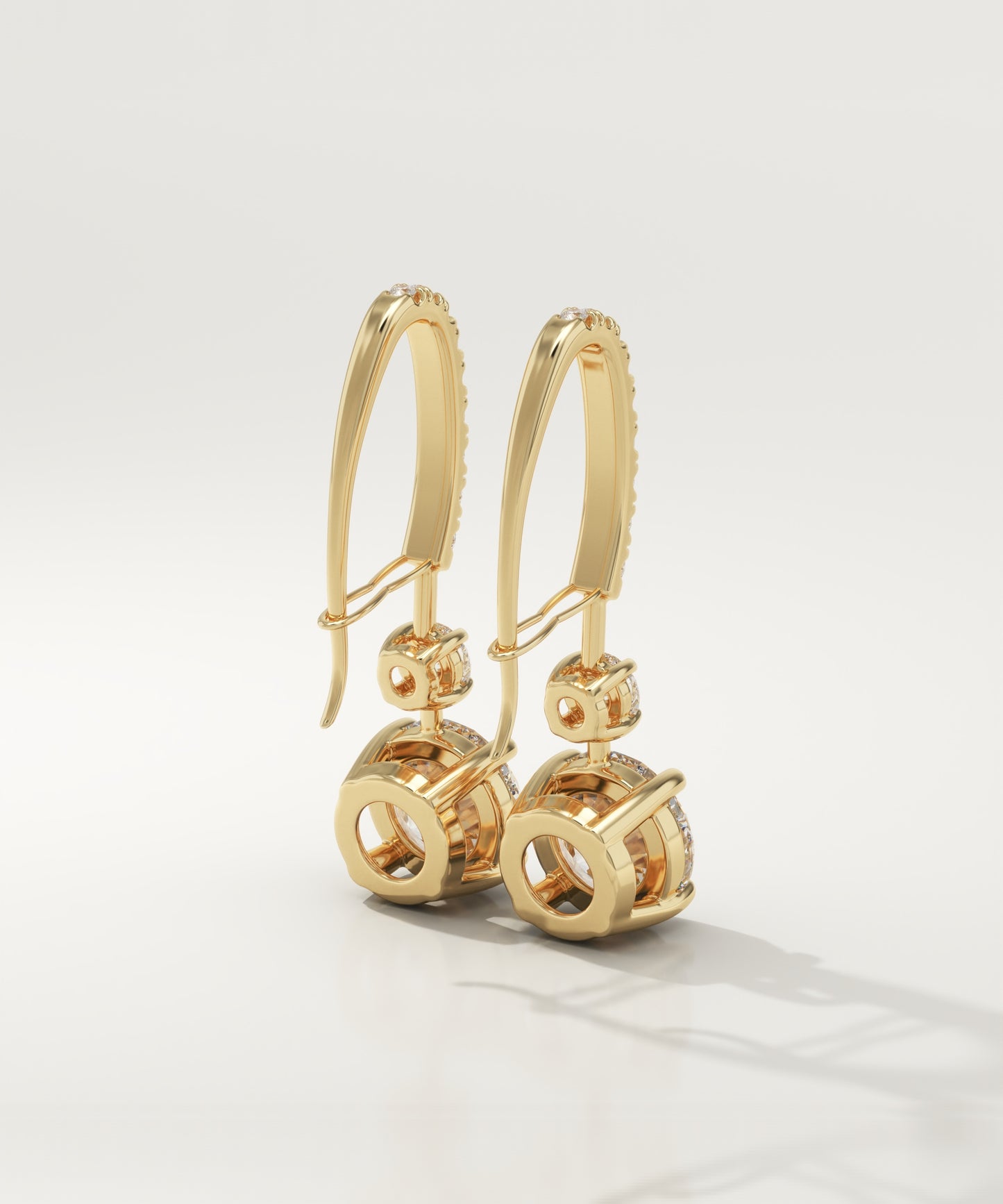 1.2 TCW Round Lab-Grown Diamond Drop Earrings