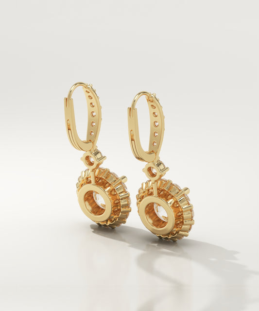 1.2 TCW Round Lab-Grown Diamond Drop Earrings