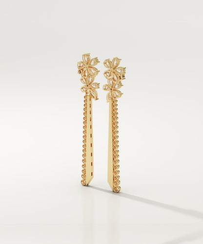 1.25 TCW Marquise, Pear & Round Lab-Grown Diamond Drop Earrings