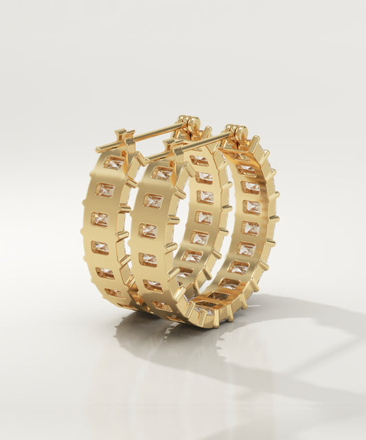 0.5 TCW Radiant Lab-Grown Diamond Hoop Earrings