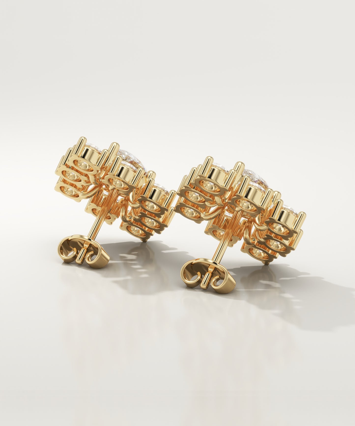 3 TCW Round & Pear Lab-Grown Diamond Stud Earrings