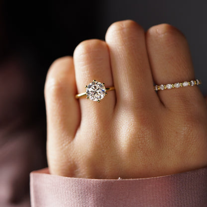 Round Cut Solitaire Lab-Grown Diamond Engagement Ring