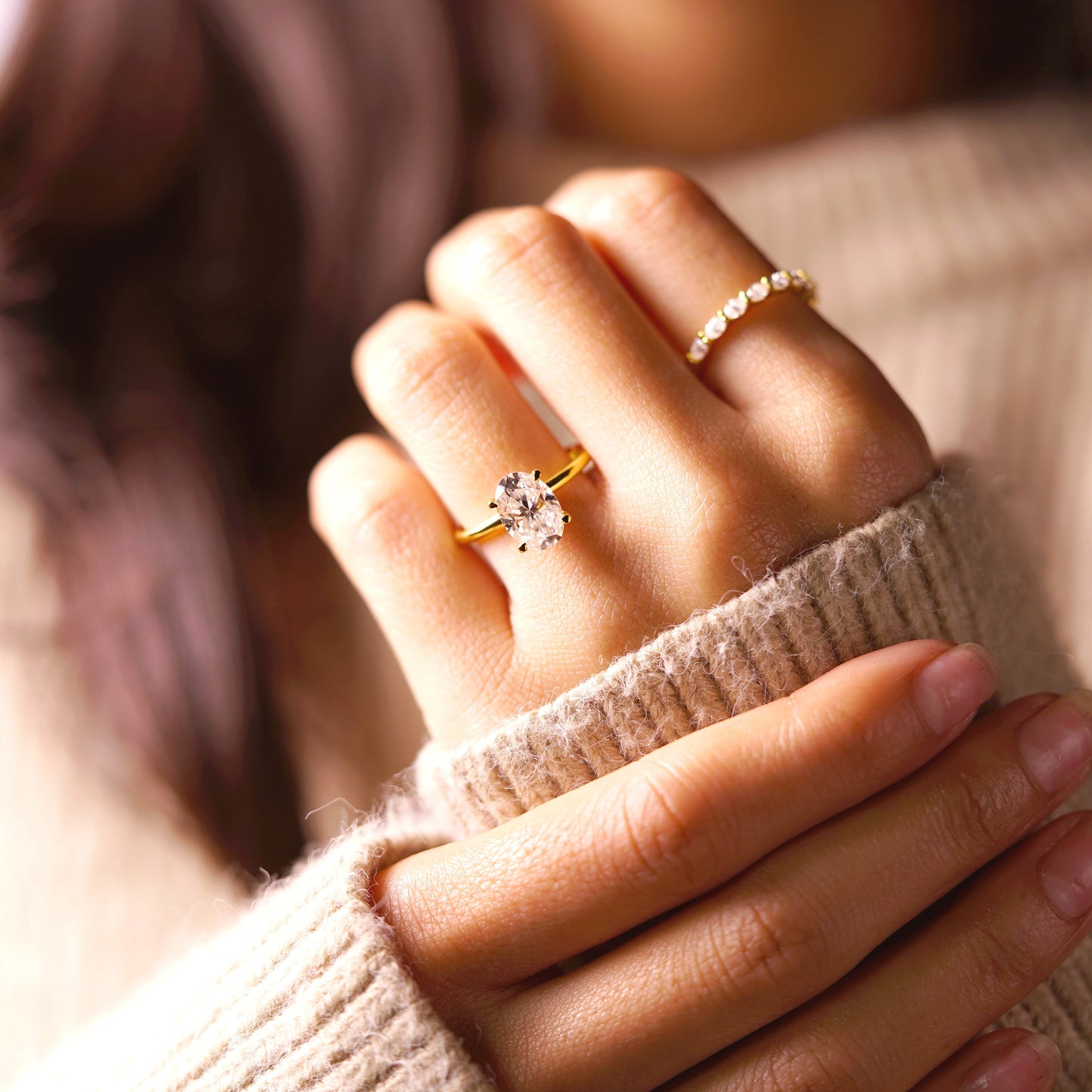 Oval Cut Solitaire Lab-Grown Diamond Engagement Ring