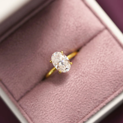 Oval Cut Solitaire Lab-Grown Diamond Engagement Ring