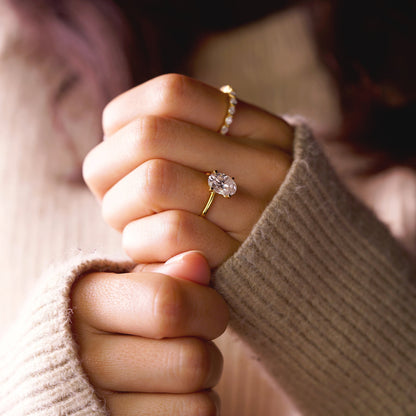 Oval Cut Solitaire Lab-Grown Diamond Engagement Ring