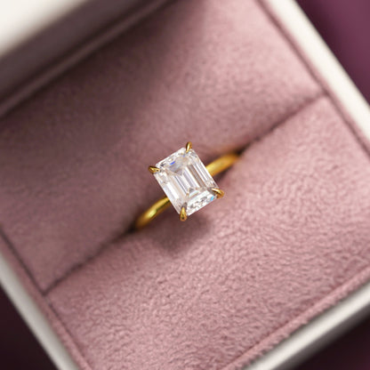 Emerald Cut Solitaire Lab-Grown Diamond Engagement Ring