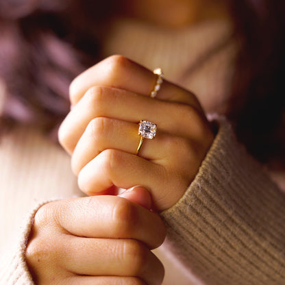 Cushion Cut Solitaire Lab-Grown Diamond Engagement Ring