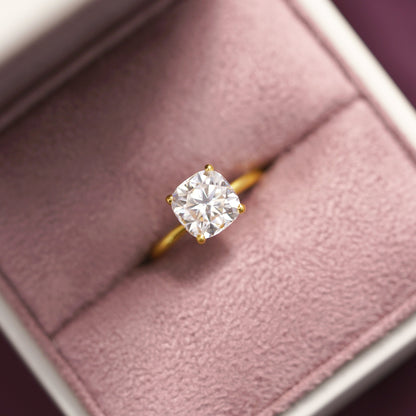 Cushion Cut Solitaire Lab-Grown Diamond Engagement Ring