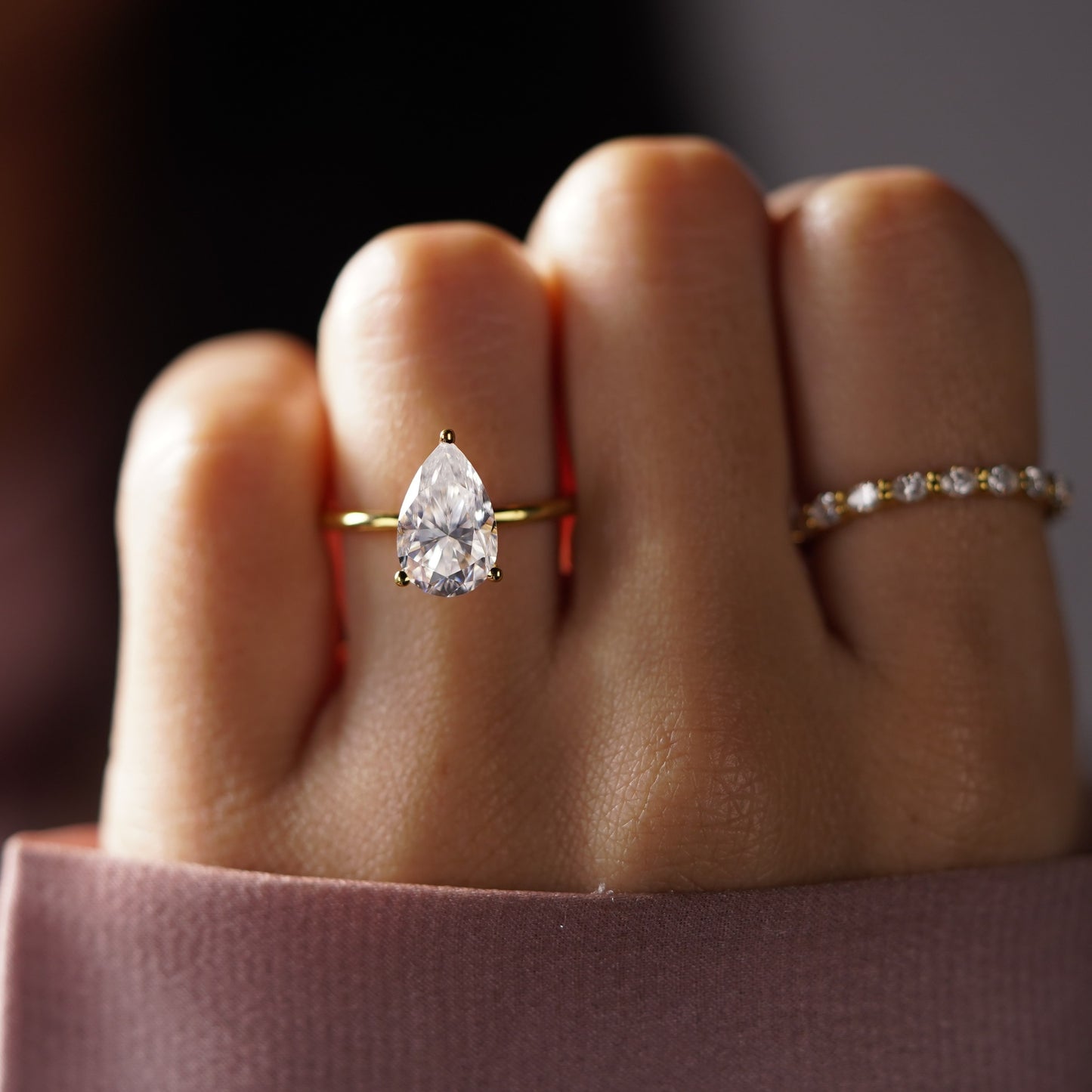 Pear Cut Solitaire Lab-Grown Diamond Engagement Ring