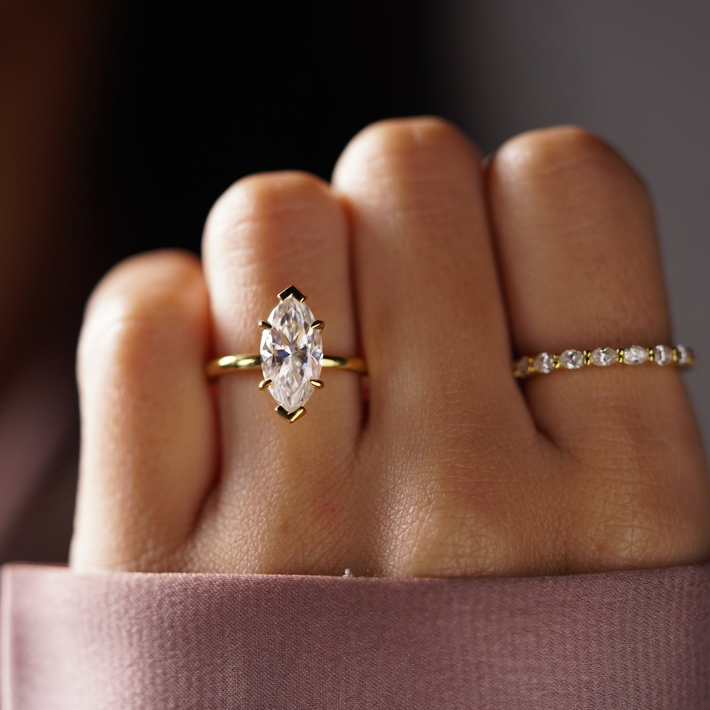 Marquise Cut Solitaire Lab-Grown Diamond Engagement Ring