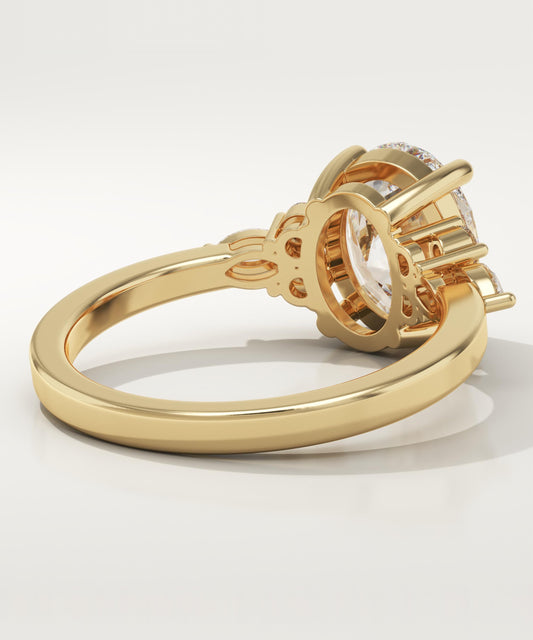 Oval Cut Cluster Lab-Grown Diamond Engagement Ring