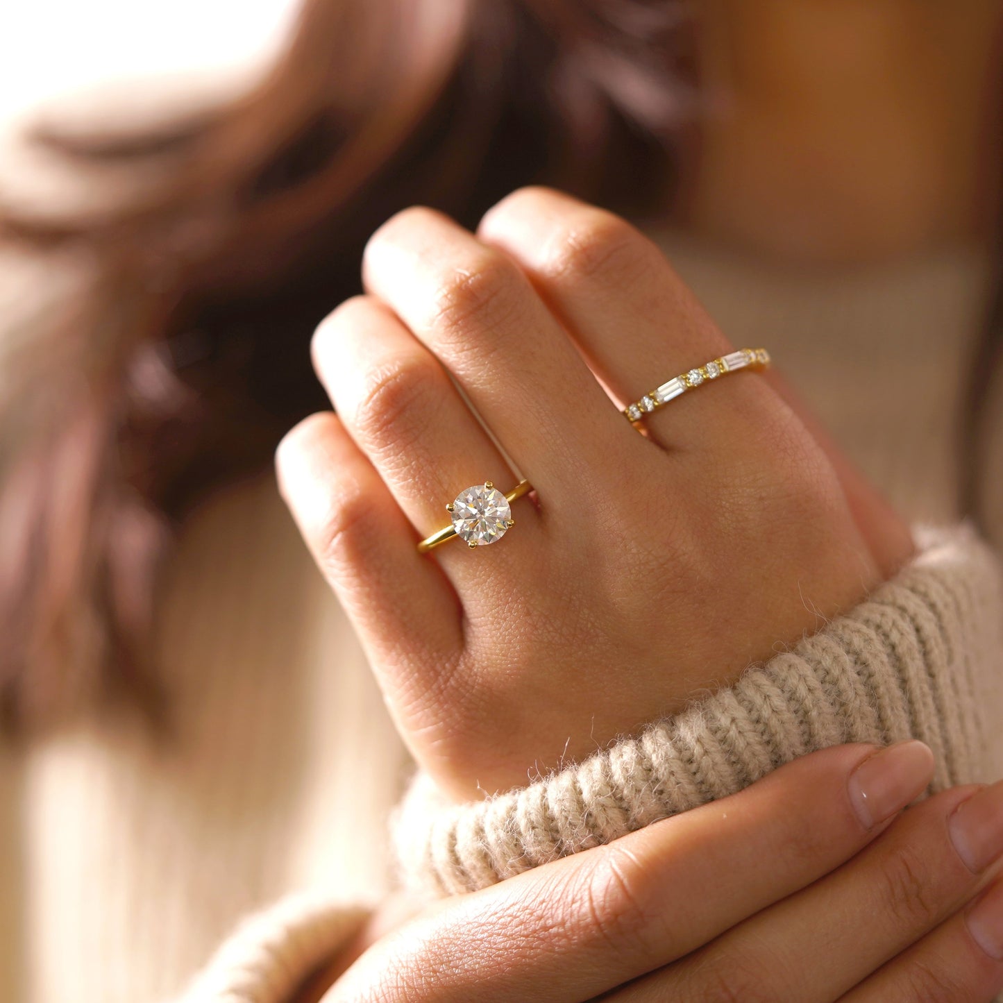 Round Cut Solitaire Lab-Grown Diamond Engagement Ring
