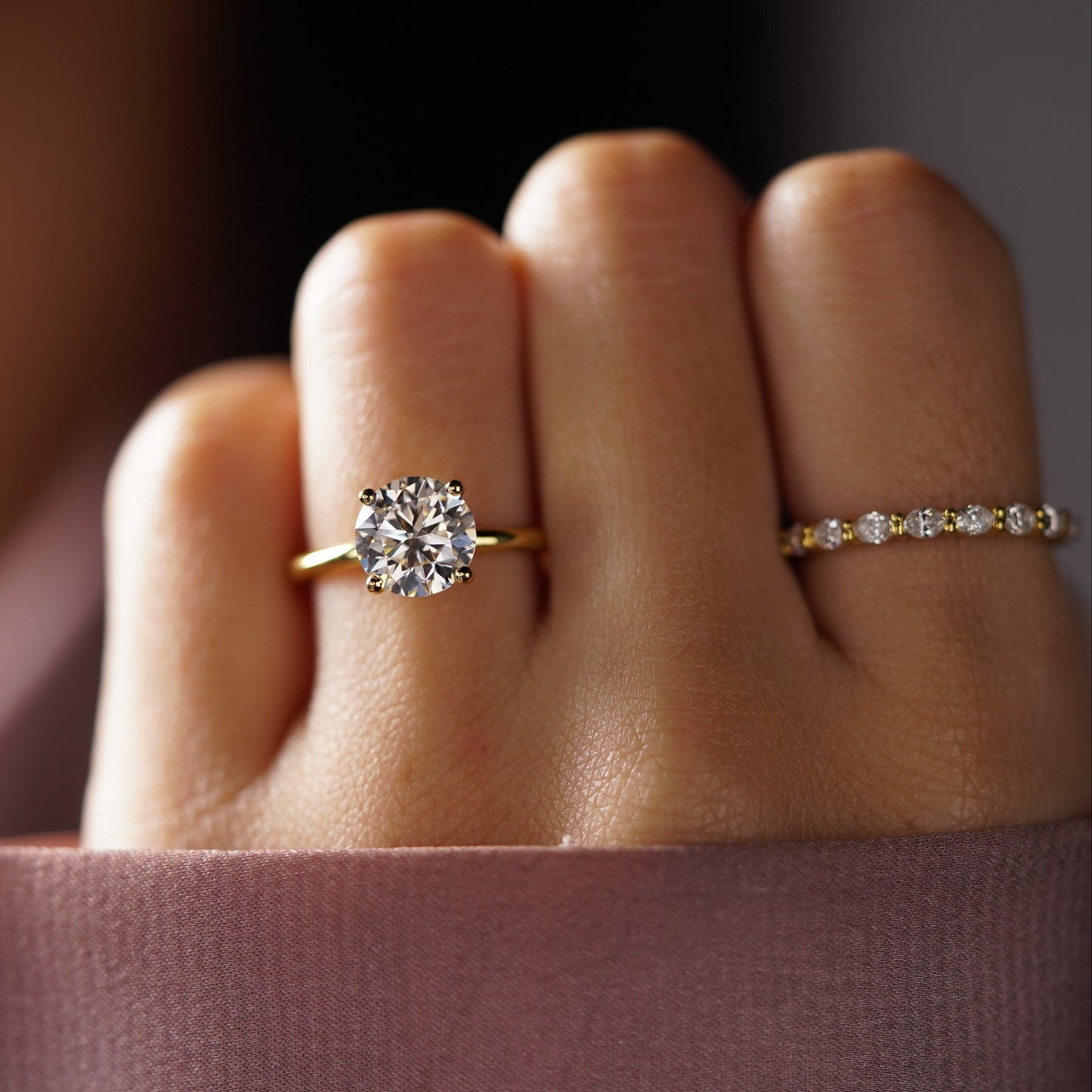 Round Cut Solitaire Lab-Grown Diamond Engagement Ring