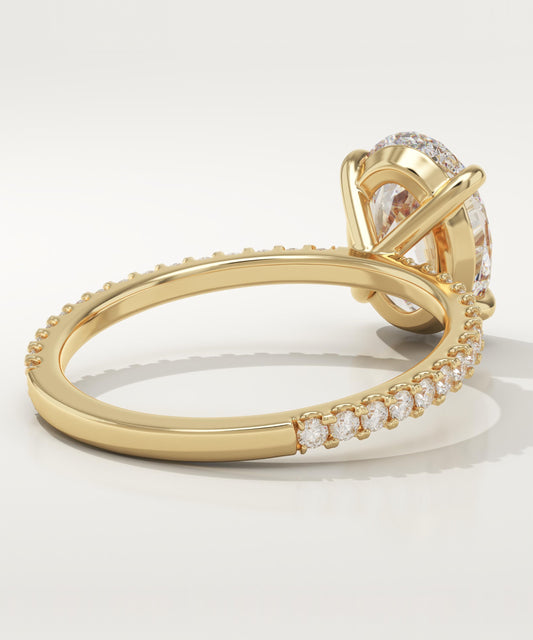 Oval Cut Pave Lab-Grown Diamond Engagement Ring