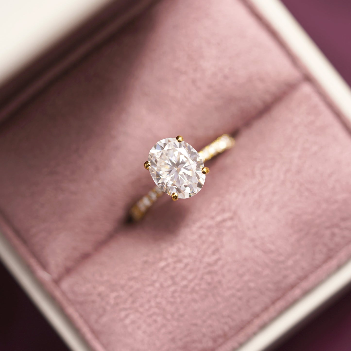 Oval Cut Pave Lab-Grown Diamond Engagement Ring