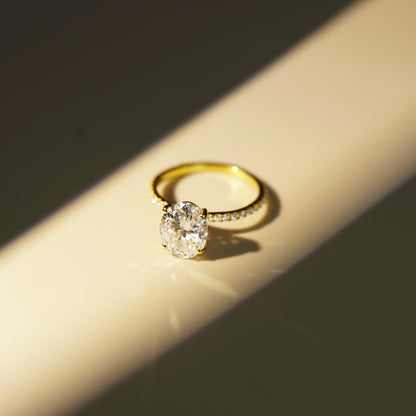 Oval Cut Pave Lab-Grown Diamond Engagement Ring