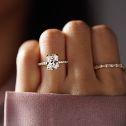 Radiant Cut Pave Lab-Grown Diamond Engagement Ring