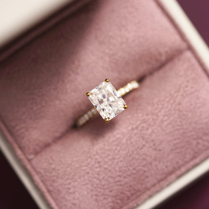 Radiant Cut Pave Lab-Grown Diamond Engagement Ring