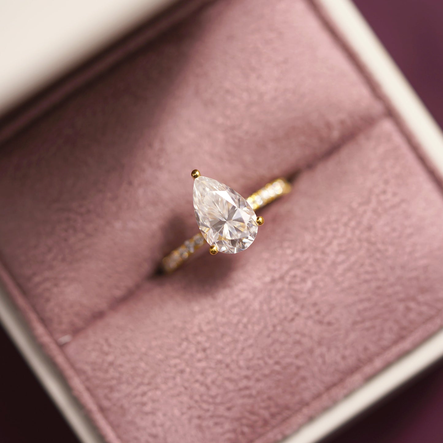 Pear Cut Pave Lab-Grown Diamond Engagement Ring
