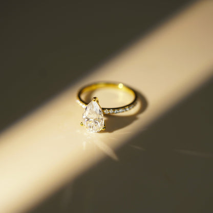 Pear Cut Pave Lab-Grown Diamond Engagement Ring