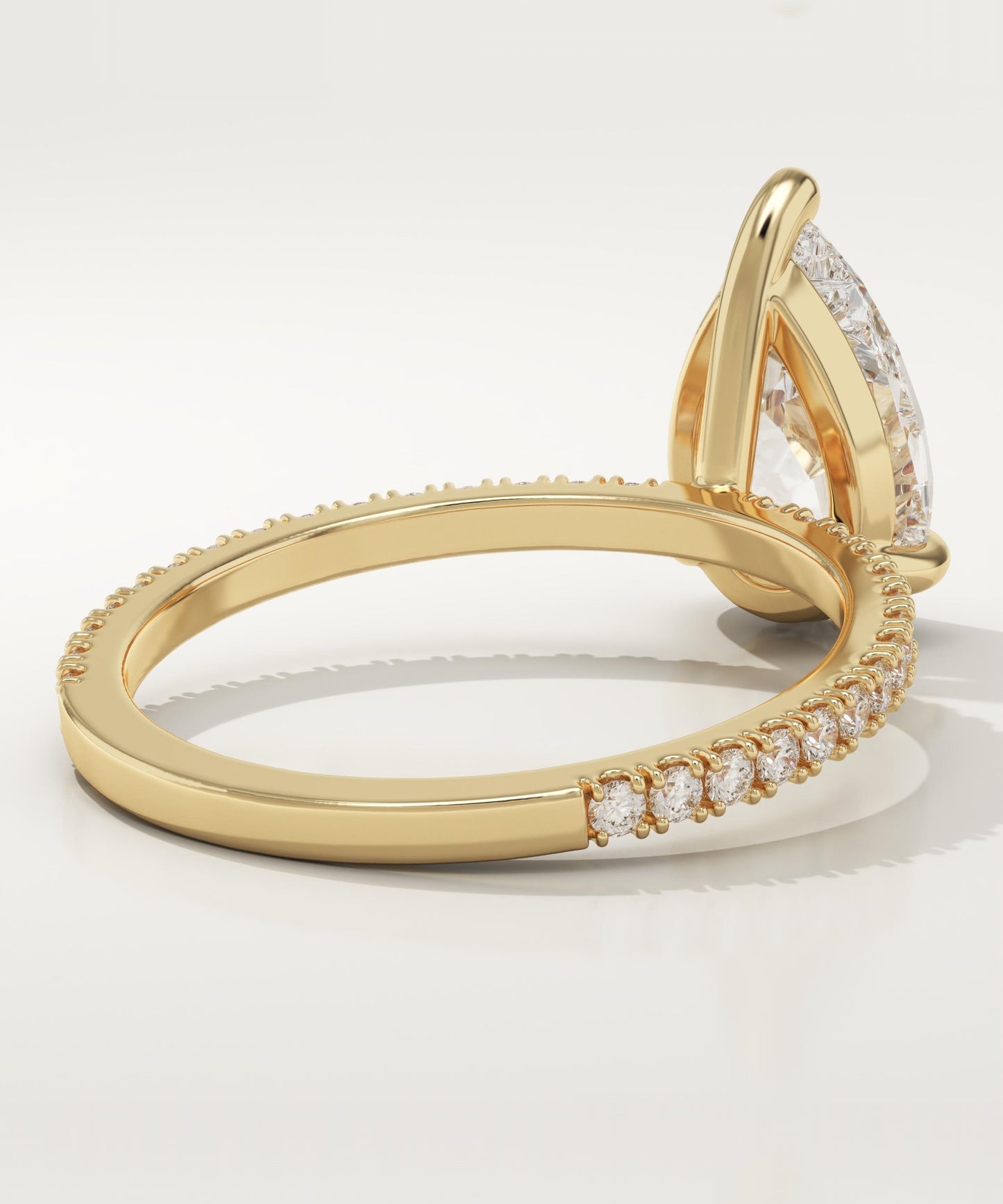 Pear Cut Pave Lab-Grown Diamond Engagement Ring