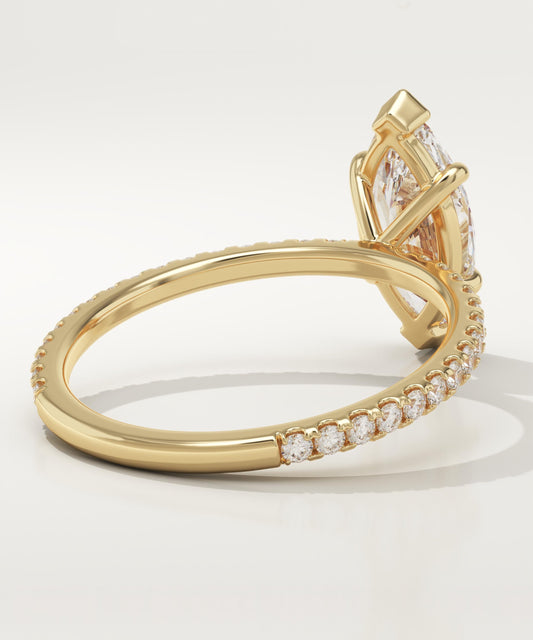 Marquise Cut Pave Lab-Grown Diamond Engagement Ring