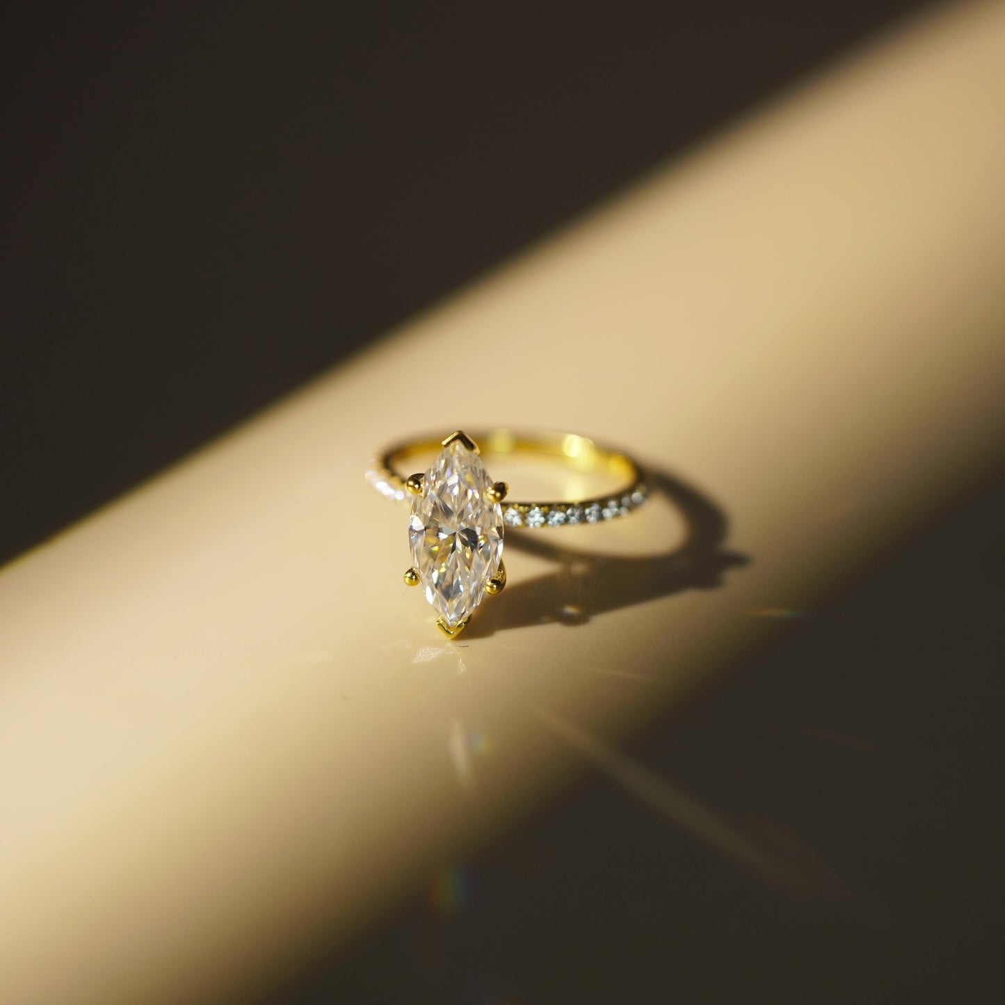 Marquise Cut Pave Lab-Grown Diamond Engagement Ring