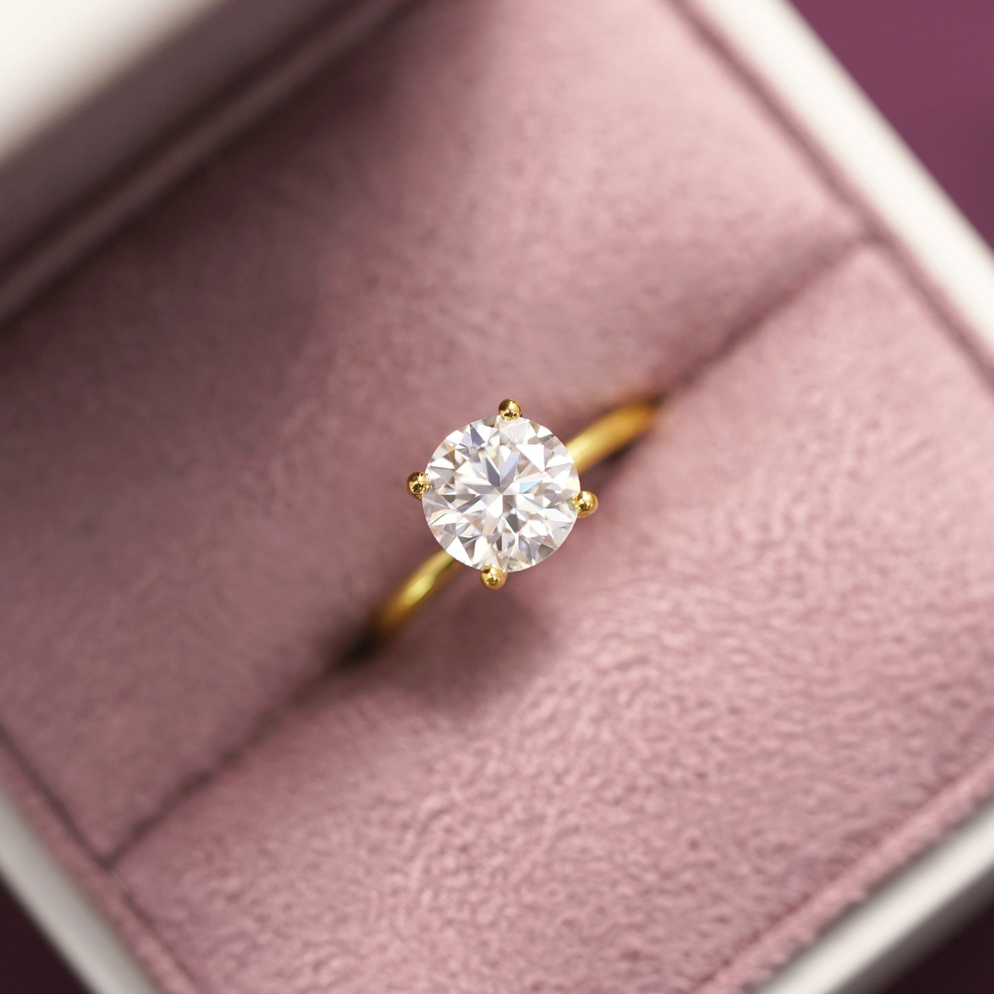 Round Cut Hidden Halo Lab-Grown Diamond Engagement Ring