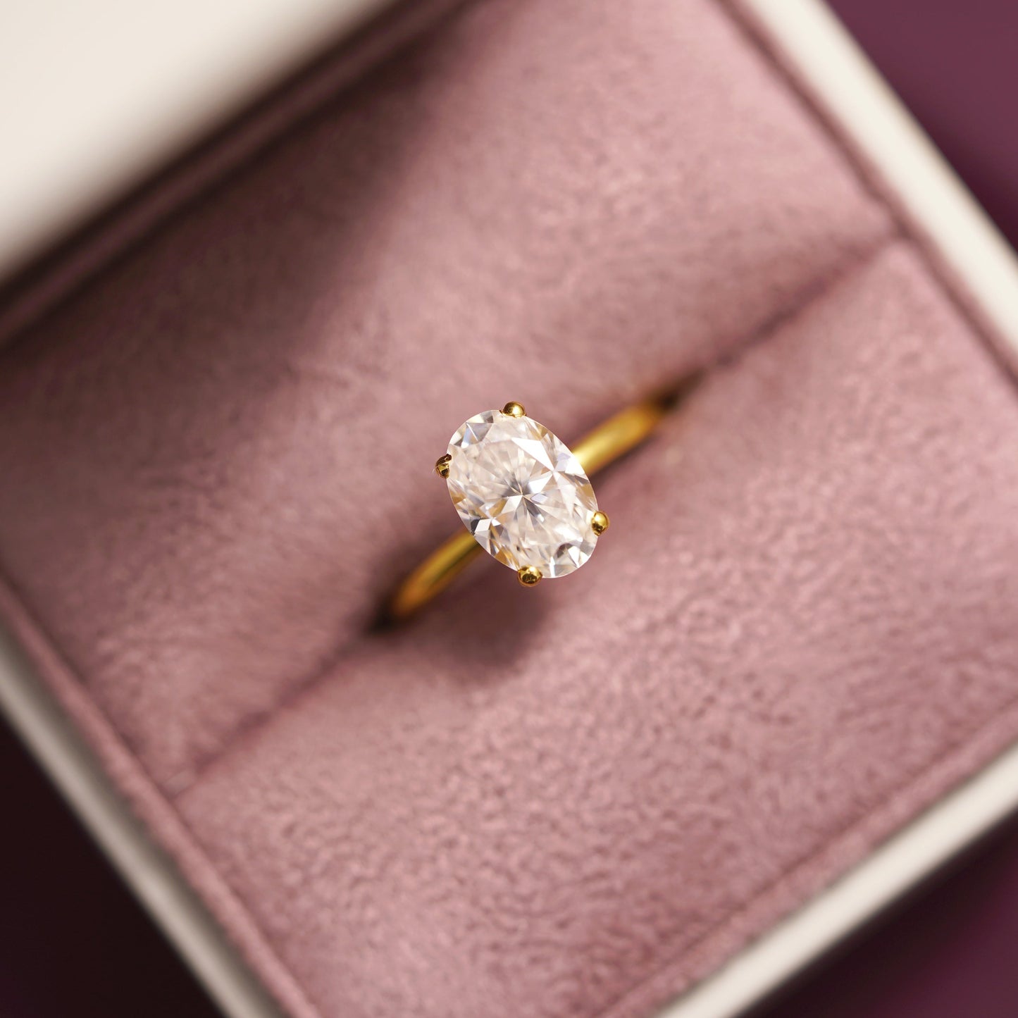 Oval Cut Hidden Halo Lab-Grown Diamond Engagement Ring
